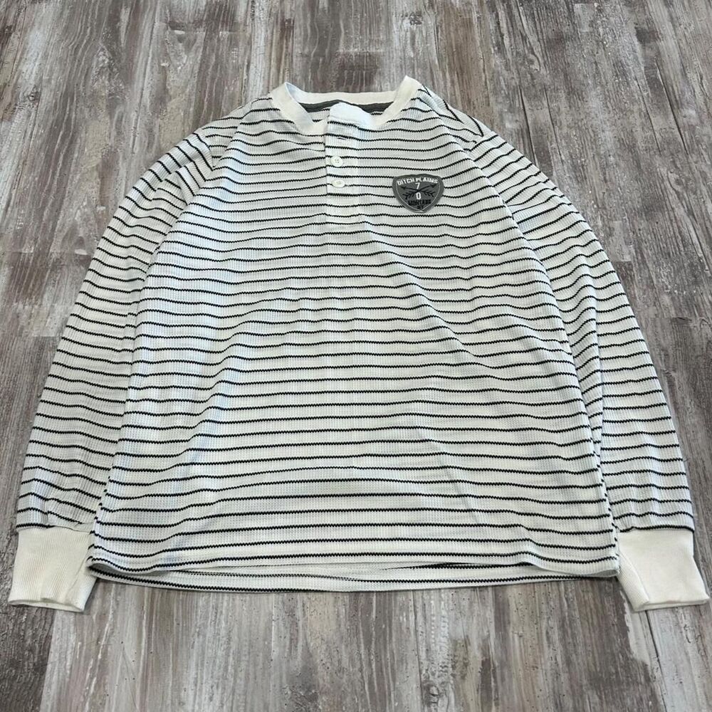 Ditch Plains Men's preppy coastal casual surf-inspired black + white striped lon